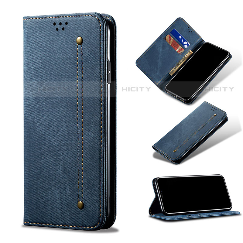 Coque Clapet Portefeuille Livre Tissu pour Samsung Galaxy S23 5G Plus