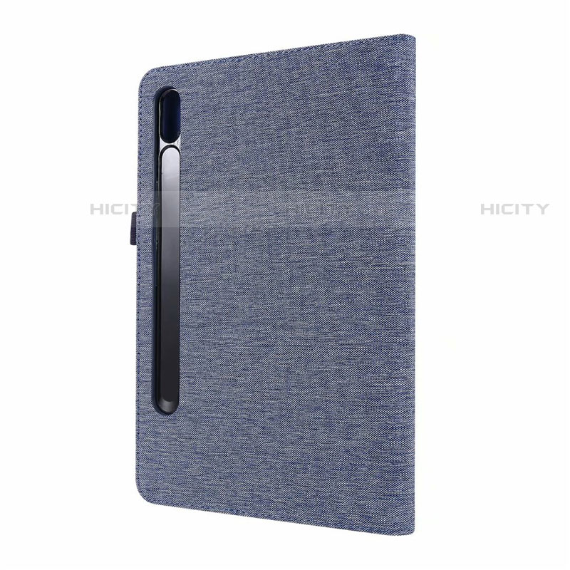 Coque Clapet Portefeuille Livre Tissu pour Samsung Galaxy Tab S7 11 Wi-Fi SM-T870 Plus
