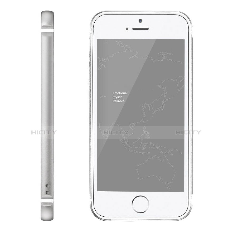 Coque Contour Luxe Aluminum Metal pour Apple iPhone 5 Argent Plus