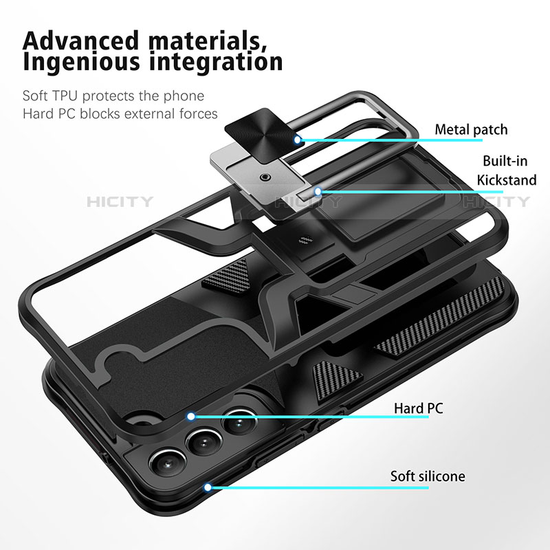 Coque Contour Silicone et Plastique Housse Etui Mat avec Aimant Magnetique Support A05 pour Samsung Galaxy S21 5G Plus