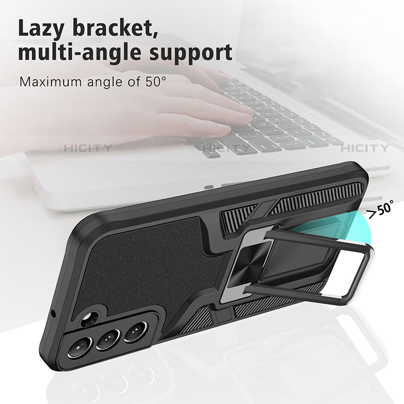 Coque Contour Silicone et Plastique Housse Etui Mat avec Aimant Magnetique Support A05 pour Samsung Galaxy S23 5G Plus