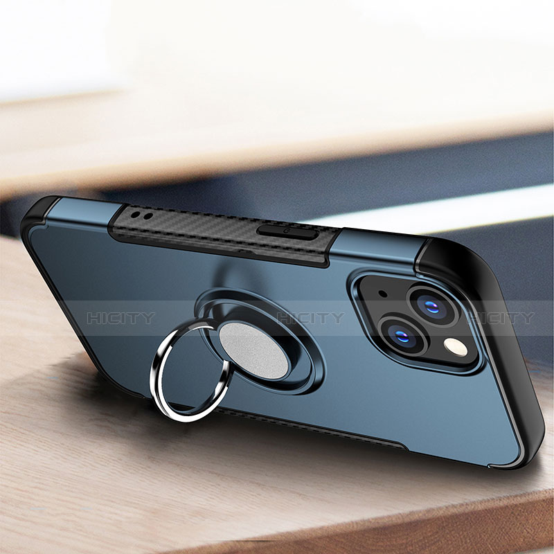 Coque Contour Silicone et Plastique Housse Etui Mat avec Aimant Magnetique Support A08 pour Apple iPhone 15 Plus Plus