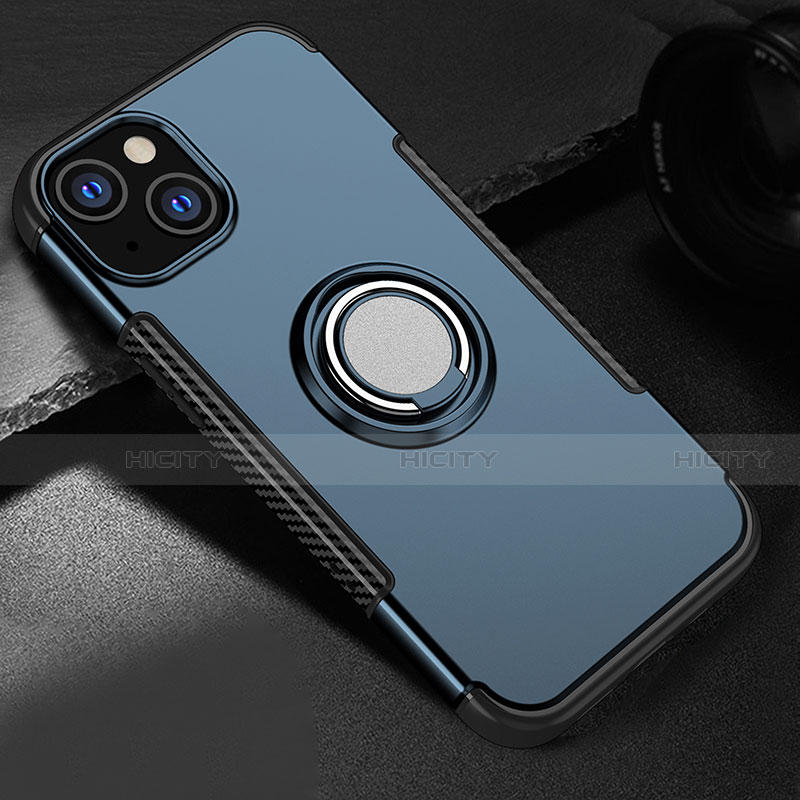 Coque Contour Silicone et Plastique Housse Etui Mat avec Aimant Magnetique Support A08 pour Apple iPhone 15 Plus Plus