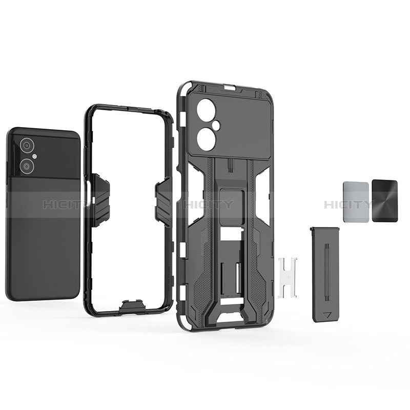 Coque Contour Silicone et Plastique Housse Etui Mat avec Aimant Magnetique Support KC1 pour Xiaomi Redmi Note 11R 5G Plus
