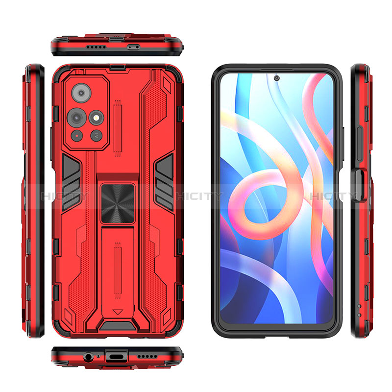 Coque Contour Silicone et Plastique Housse Etui Mat avec Aimant Magnetique Support KC2 pour Xiaomi Redmi Note 11T 5G Plus