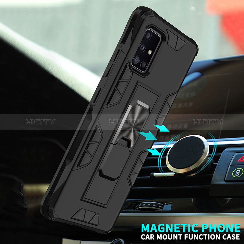 Coque Contour Silicone et Plastique Housse Etui Mat avec Aimant Magnetique Support MQ1 pour Samsung Galaxy A51 4G Plus