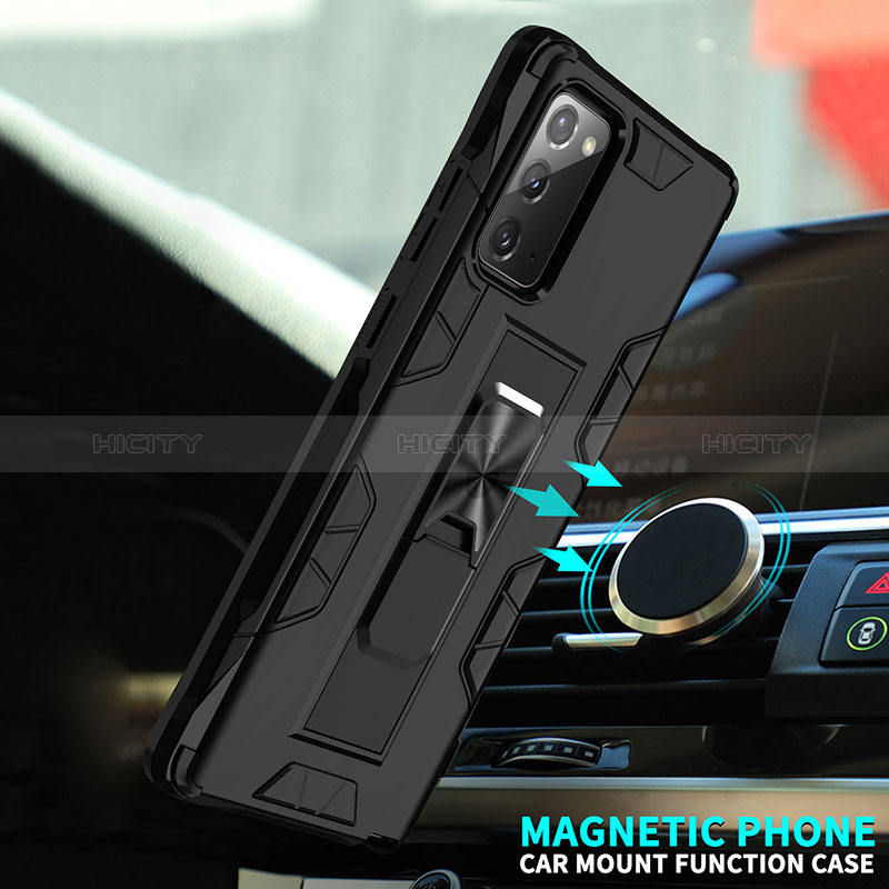 Coque Contour Silicone et Plastique Housse Etui Mat avec Aimant Magnetique Support MQ1 pour Samsung Galaxy Note 20 5G Plus