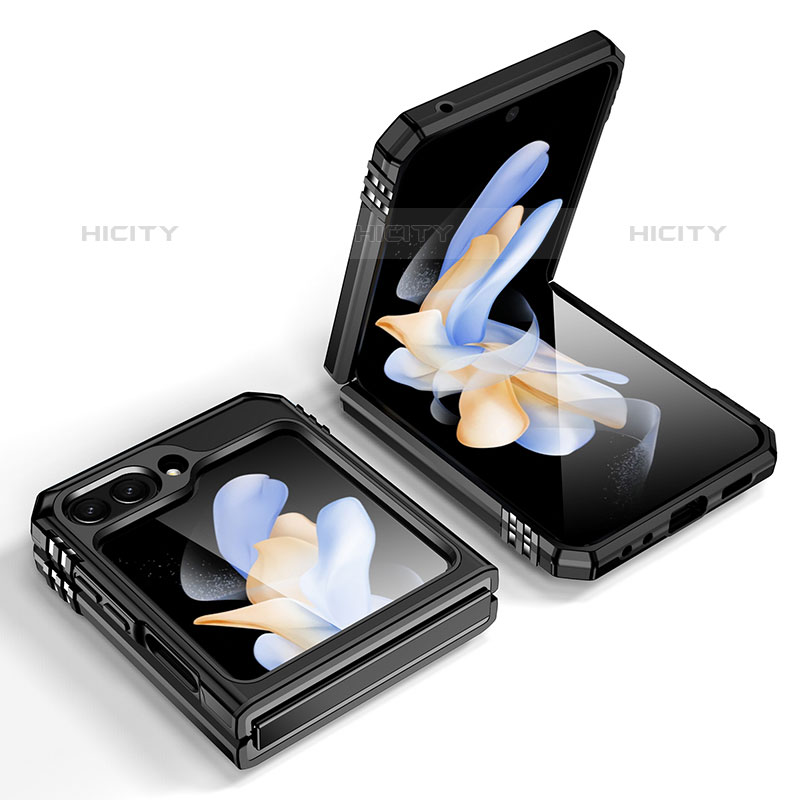 Coque Contour Silicone et Plastique Housse Etui Mat avec Aimant Magnetique Support MQ1 pour Samsung Galaxy Z Flip5 5G Plus