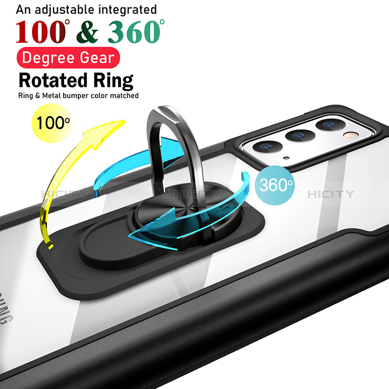 Coque Contour Silicone et Plastique Housse Etui Mat avec Aimant Magnetique Support RJ1 pour Samsung Galaxy Note 20 Ultra 5G Plus