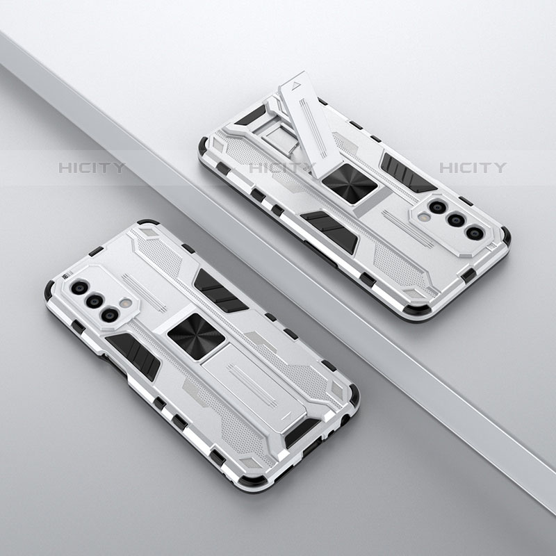 Coque Contour Silicone et Plastique Housse Etui Mat avec Aimant Magnetique Support T01 pour OnePlus Nord N200 5G Plus