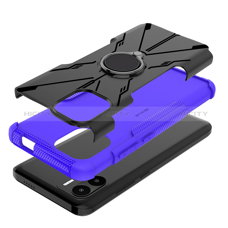 Coque Contour Silicone et Plastique Housse Etui Mat avec Magnetique Support Bague Anneau JX1 pour Xiaomi Redmi A2 Plus