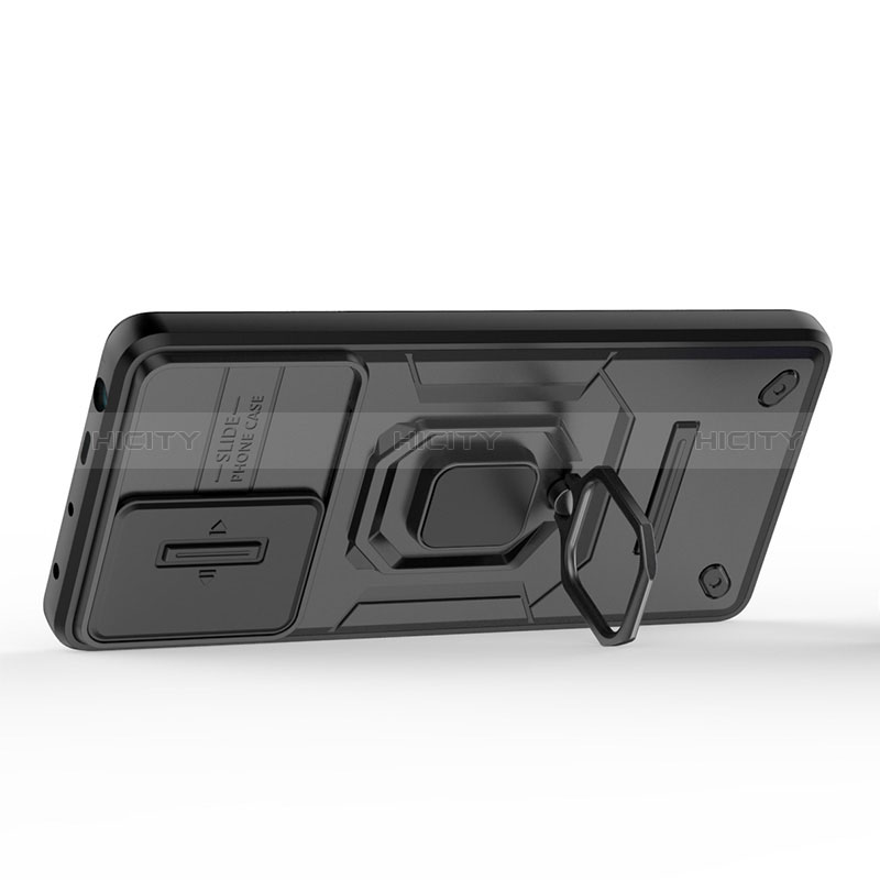 Coque Contour Silicone et Plastique Housse Etui Mat avec Magnetique Support Bague Anneau K1C pour Xiaomi Poco F5 5G Plus