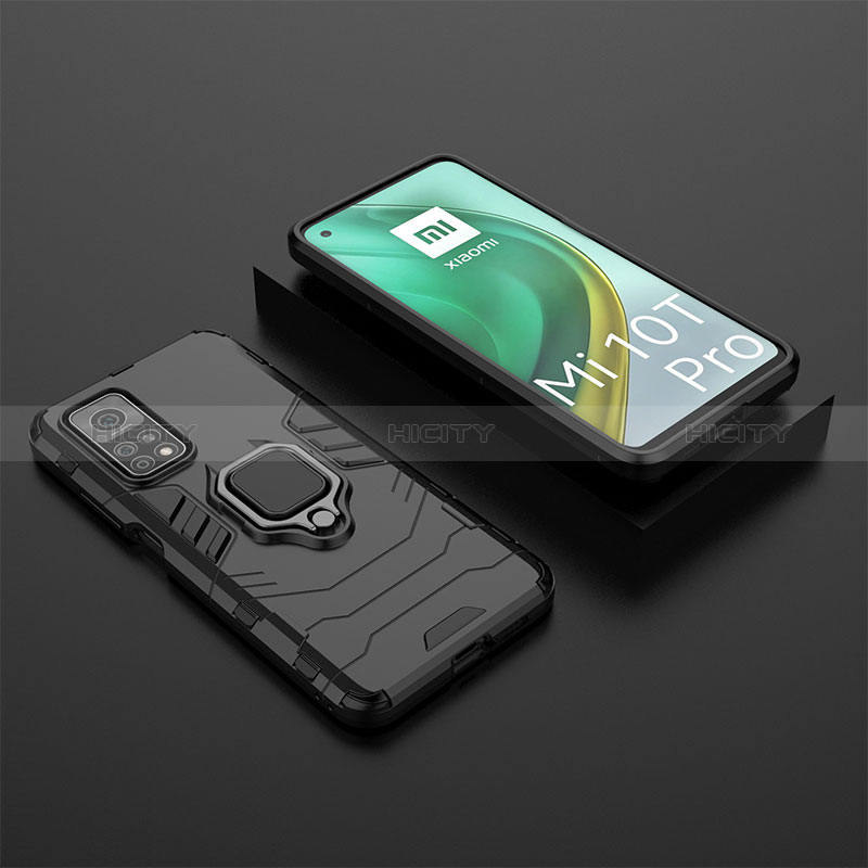 Coque Contour Silicone et Plastique Housse Etui Mat avec Magnetique Support Bague Anneau KC1 pour Xiaomi Mi 10T 5G Plus