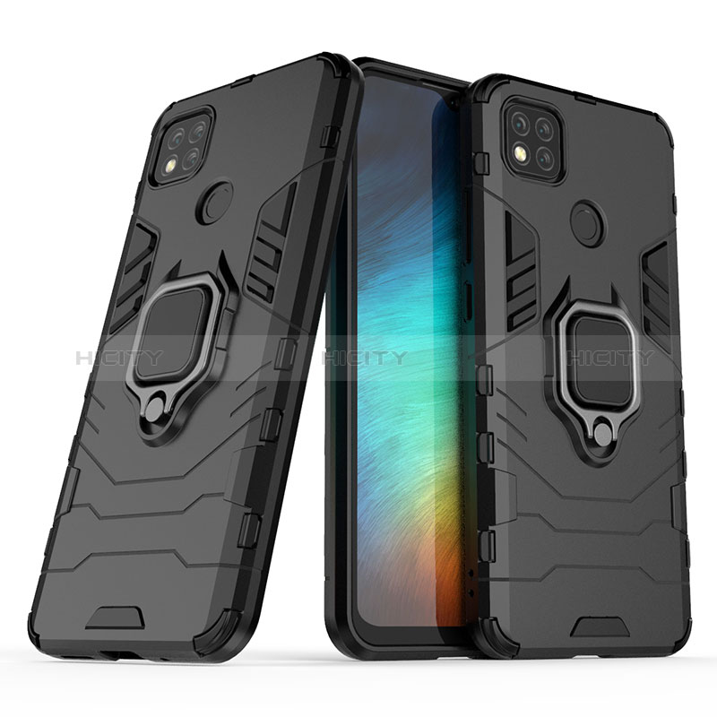 Coque Contour Silicone et Plastique Housse Etui Mat avec Magnetique Support Bague Anneau KC1 pour Xiaomi POCO C31 Plus