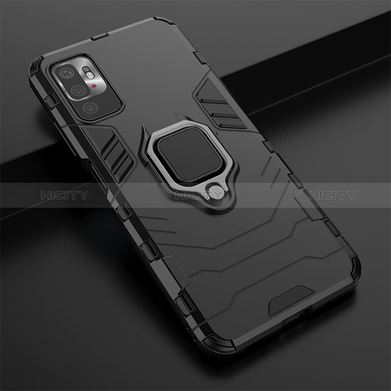 Coque Contour Silicone et Plastique Housse Etui Mat avec Magnetique Support Bague Anneau KC1 pour Xiaomi Redmi Note 10 5G Plus