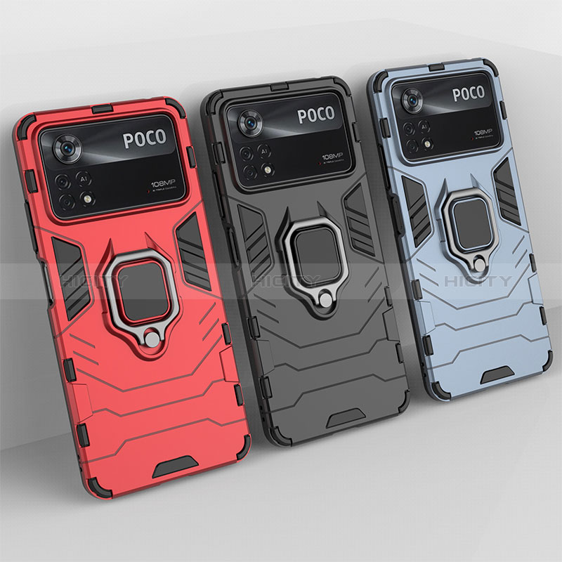 Coque Contour Silicone et Plastique Housse Etui Mat avec Magnetique Support Bague Anneau KC1 pour Xiaomi Redmi Note 11E Pro 5G Plus