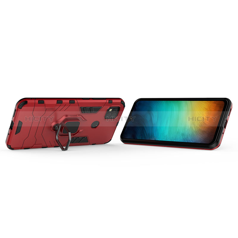 Coque Contour Silicone et Plastique Housse Etui Mat avec Magnetique Support Bague Anneau KC2 pour Xiaomi POCO C31 Plus