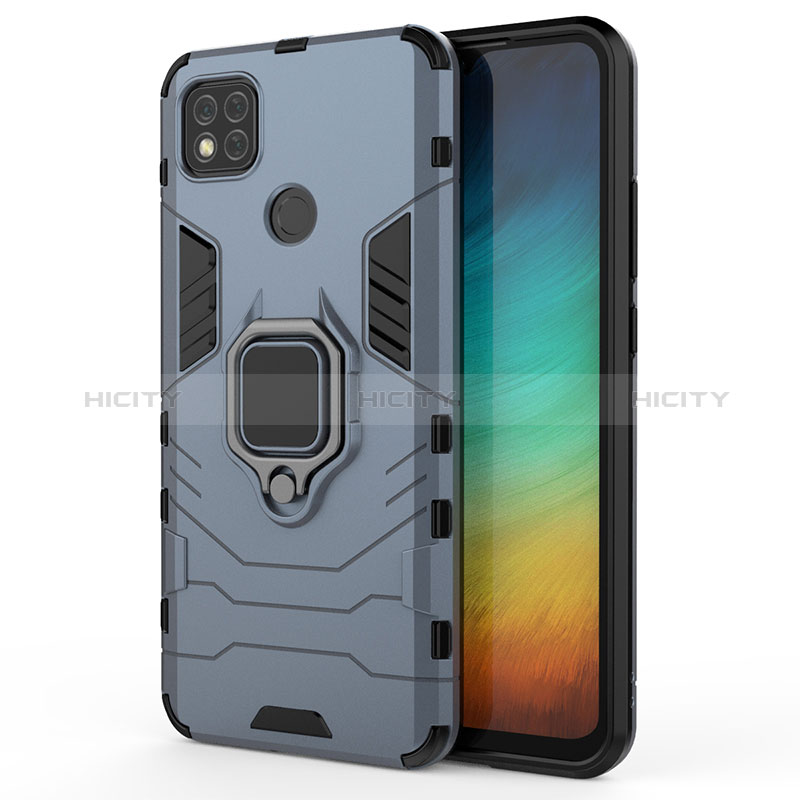 Coque Contour Silicone et Plastique Housse Etui Mat avec Magnetique Support Bague Anneau KC2 pour Xiaomi Redmi 9 India Plus