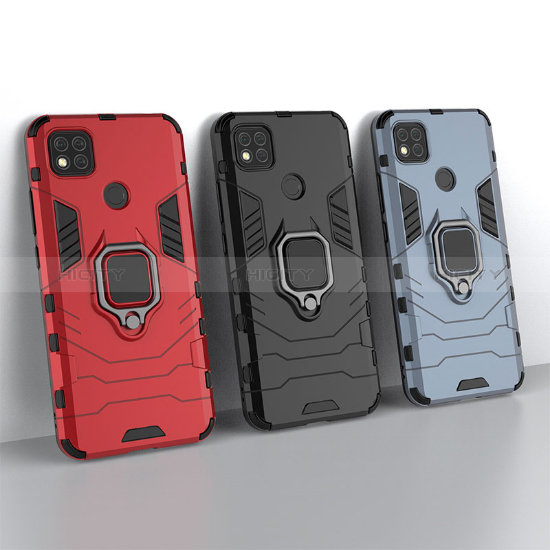 Coque Contour Silicone et Plastique Housse Etui Mat avec Magnetique Support Bague Anneau KC2 pour Xiaomi Redmi 9 India Plus