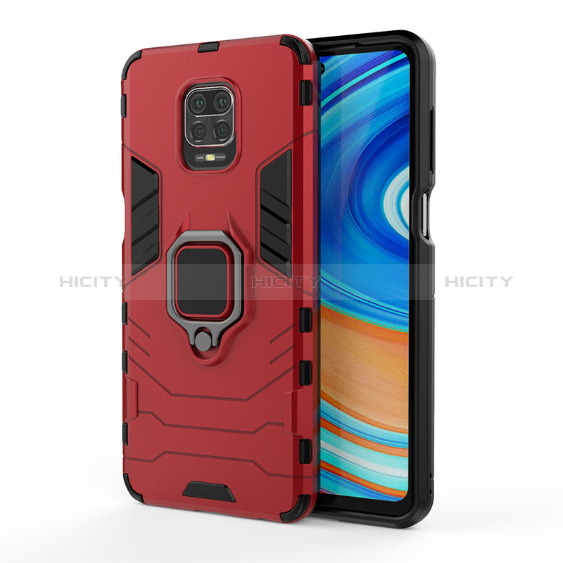 Coque Contour Silicone et Plastique Housse Etui Mat avec Magnetique Support Bague Anneau KC2 pour Xiaomi Redmi Note 9S Plus