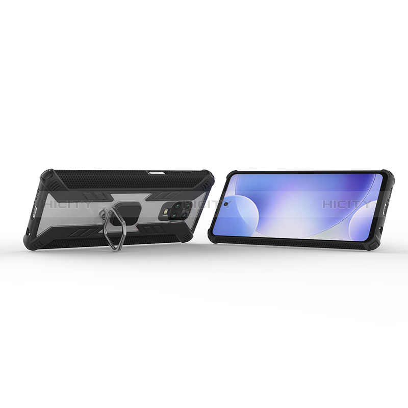 Coque Contour Silicone et Plastique Housse Etui Mat avec Magnetique Support Bague Anneau KC3 pour Xiaomi Redmi Note 9 Pro Plus