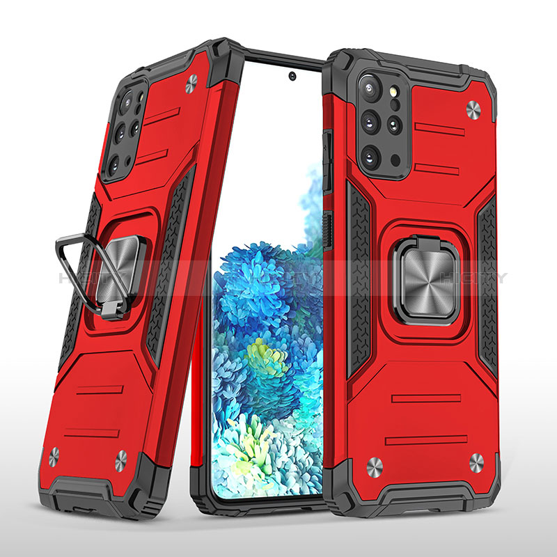 Coque Contour Silicone et Plastique Housse Etui Mat avec Magnetique Support Bague Anneau MQ1 pour Samsung Galaxy S20 Plus 5G Rouge Plus