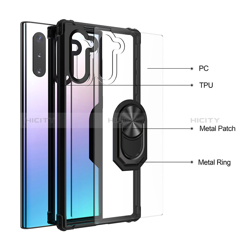 Coque Contour Silicone et Plastique Housse Etui Mat avec Magnetique Support Bague Anneau MQ2 pour Samsung Galaxy Note 10 5G Plus