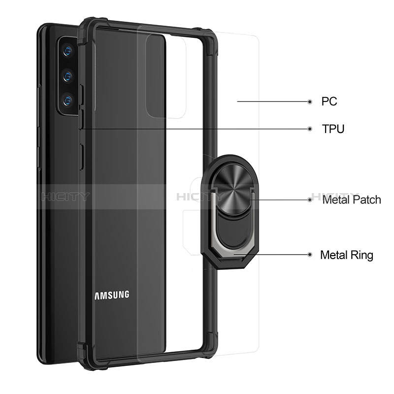Coque Contour Silicone et Plastique Housse Etui Mat avec Magnetique Support Bague Anneau MQ2 pour Samsung Galaxy Note 20 5G Plus