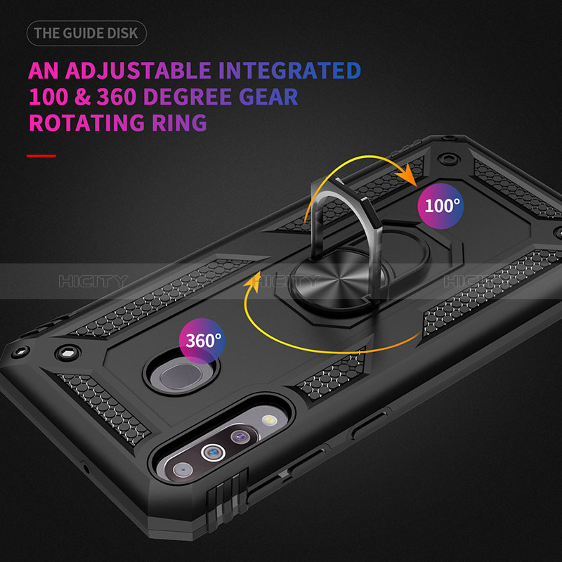 Coque Contour Silicone et Plastique Housse Etui Mat avec Magnetique Support Bague Anneau MQ3 pour Samsung Galaxy A40s Plus