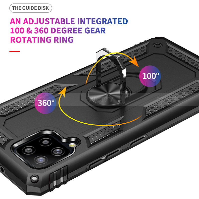 Coque Contour Silicone et Plastique Housse Etui Mat avec Magnetique Support Bague Anneau MQ3 pour Samsung Galaxy A42 5G Plus