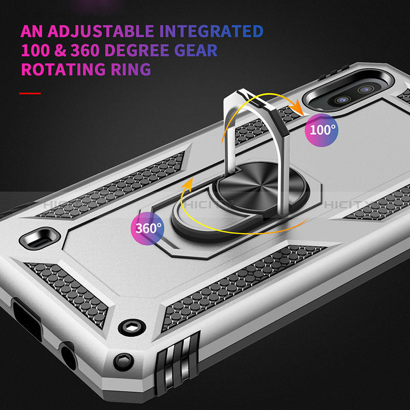 Coque Contour Silicone et Plastique Housse Etui Mat avec Magnetique Support Bague Anneau MQ3 pour Samsung Galaxy M10 Plus