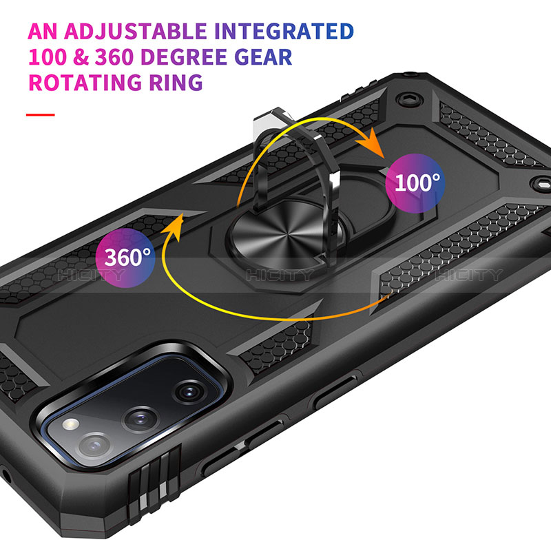Coque Contour Silicone et Plastique Housse Etui Mat avec Magnetique Support Bague Anneau MQ3 pour Samsung Galaxy S20 FE (2022) 5G Plus