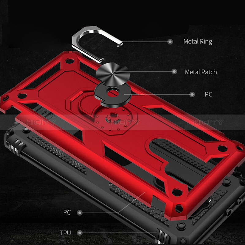 Coque Contour Silicone et Plastique Housse Etui Mat avec Magnetique Support Bague Anneau MQ3 pour Xiaomi Redmi 9 Plus