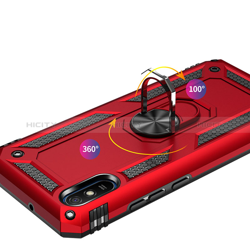 Coque Contour Silicone et Plastique Housse Etui Mat avec Magnetique Support Bague Anneau MQ3 pour Xiaomi Redmi 9A Plus