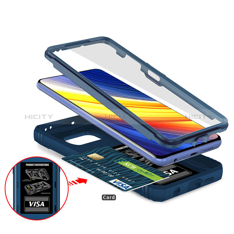 Coque Contour Silicone et Plastique Housse Etui Mat avec Magnetique Support Bague Anneau MQ4 pour Xiaomi Poco X3 NFC Plus