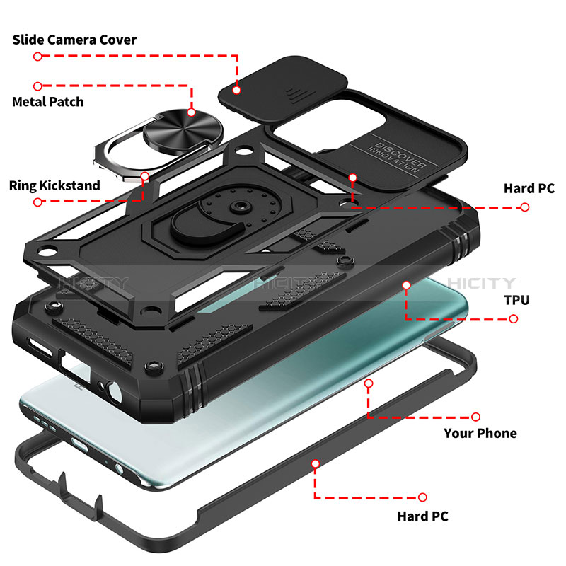 Coque Contour Silicone et Plastique Housse Etui Mat avec Magnetique Support Bague Anneau MQ5 pour Xiaomi Redmi Note 10S 4G Plus