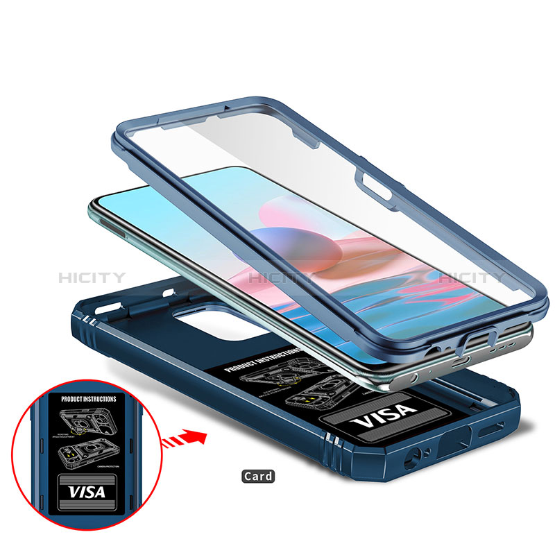 Coque Contour Silicone et Plastique Housse Etui Mat avec Magnetique Support Bague Anneau MQ5 pour Xiaomi Redmi Note 10S 4G Plus