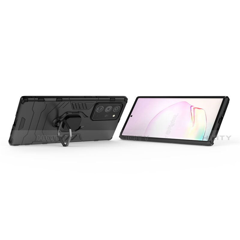 Coque Contour Silicone et Plastique Housse Etui Mat avec Magnetique Support Bague Anneau N01 pour Samsung Galaxy Note 20 Ultra 5G Plus