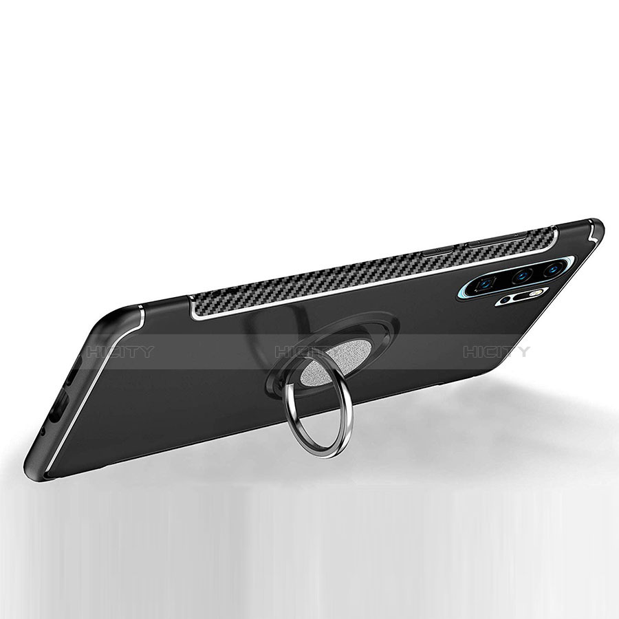 Coque Contour Silicone et Plastique Housse Etui Mat avec Magnetique Support Bague Anneau pour Huawei P30 Pro New Edition Plus