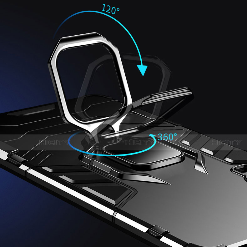 Coque Contour Silicone et Plastique Housse Etui Mat avec Magnetique Support Bague Anneau pour Samsung Galaxy A41 Plus