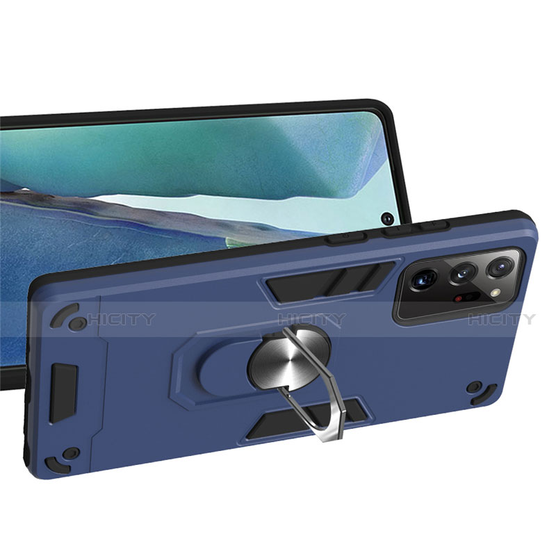 Coque Contour Silicone et Plastique Housse Etui Mat avec Magnetique Support Bague Anneau pour Samsung Galaxy Note 20 5G Plus