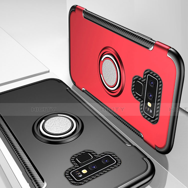 Coque Contour Silicone et Plastique Housse Etui Mat avec Magnetique Support Bague Anneau pour Samsung Galaxy Note 9 Plus