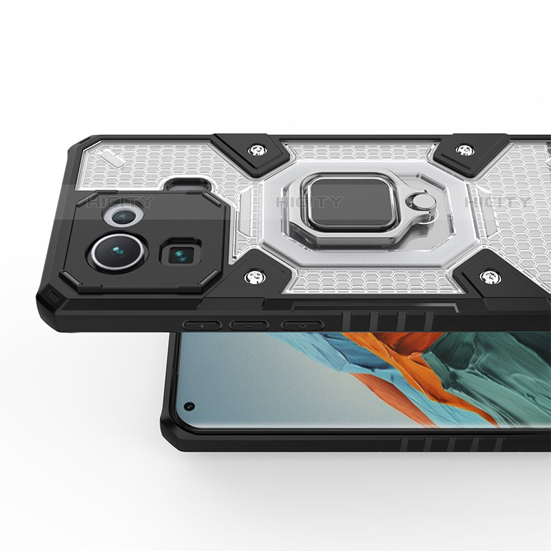 Coque Contour Silicone et Plastique Housse Etui Mat avec Magnetique Support Bague Anneau pour Xiaomi Mi 11 Pro 5G Plus