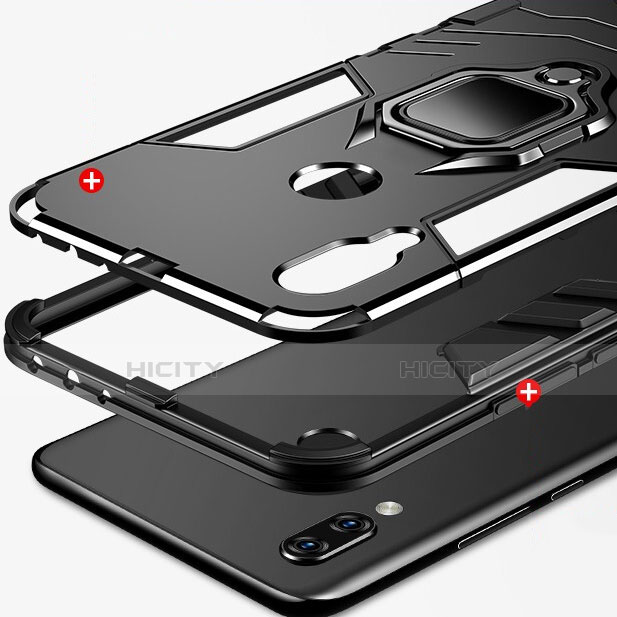 Coque Contour Silicone et Plastique Housse Etui Mat avec Magnetique Support Bague Anneau pour Xiaomi Redmi 7 Plus