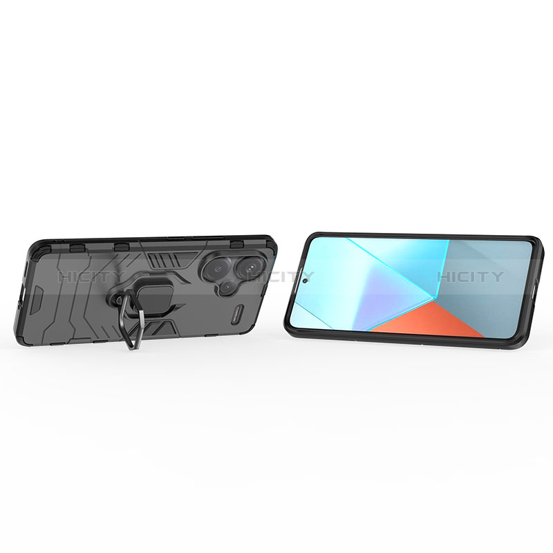 Coque Contour Silicone et Plastique Housse Etui Mat avec Magnetique Support Bague Anneau pour Xiaomi Redmi Note 13 Pro+ Plus 5G Plus