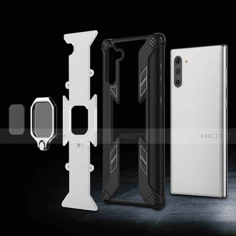 Coque Contour Silicone et Plastique Housse Etui Mat avec Magnetique Support Bague Anneau R01 pour Samsung Galaxy Note 10 5G Plus
