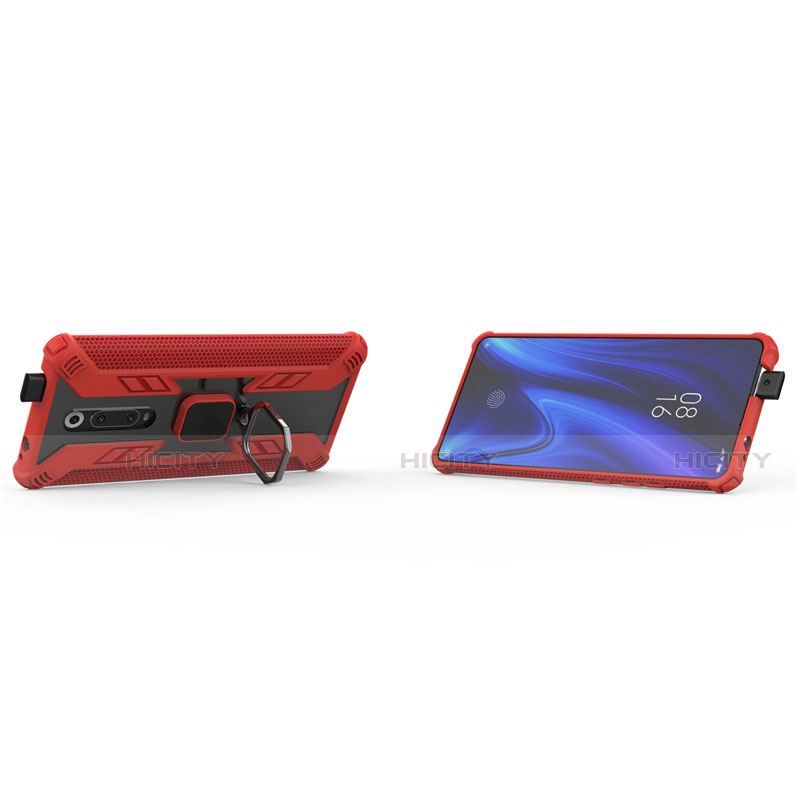 Coque Contour Silicone et Plastique Housse Etui Mat avec Magnetique Support Bague Anneau R03 pour Xiaomi Redmi K20 Plus