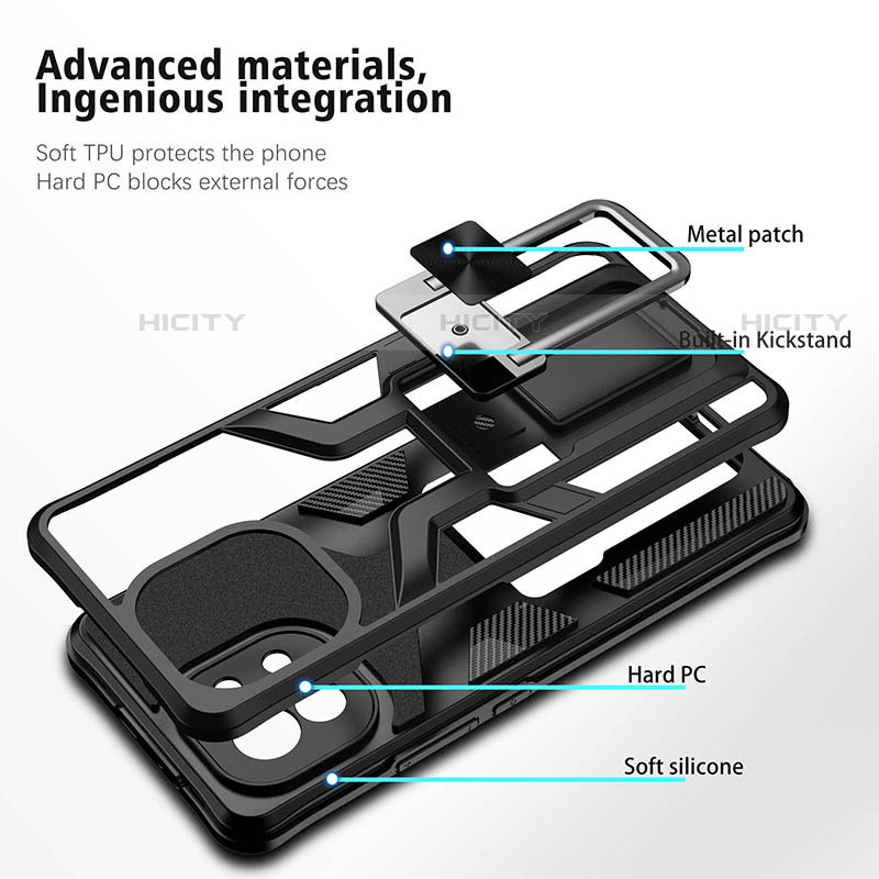 Coque Contour Silicone et Plastique Housse Etui Mat avec Magnetique Support Bague Anneau R04 pour Xiaomi Mi 11 Lite 4G Plus