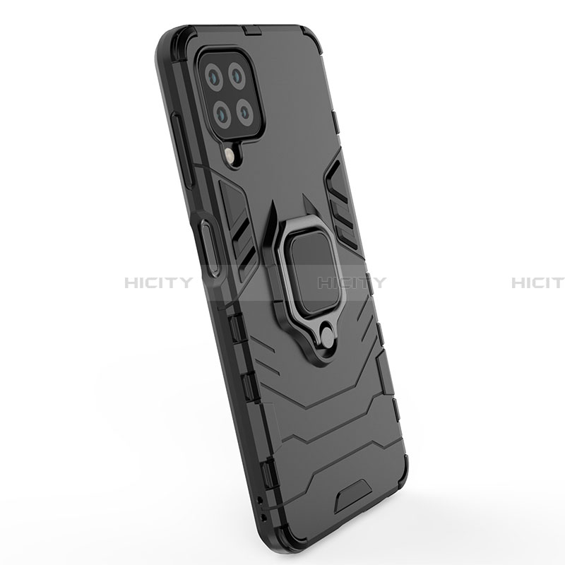 Coque Contour Silicone et Plastique Housse Etui Mat avec Magnetique Support Bague Anneau S01 pour Samsung Galaxy A22 4G Plus