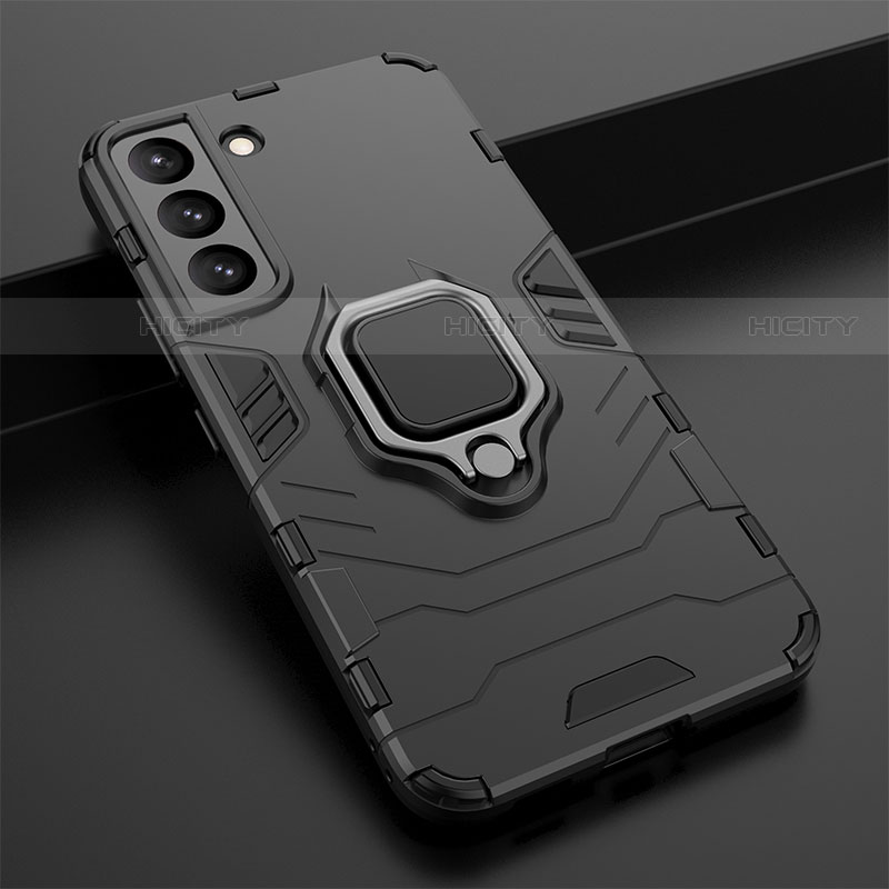 Coque Contour Silicone et Plastique Housse Etui Mat avec Magnetique Support Bague Anneau S02 pour Samsung Galaxy S23 Plus 5G Plus